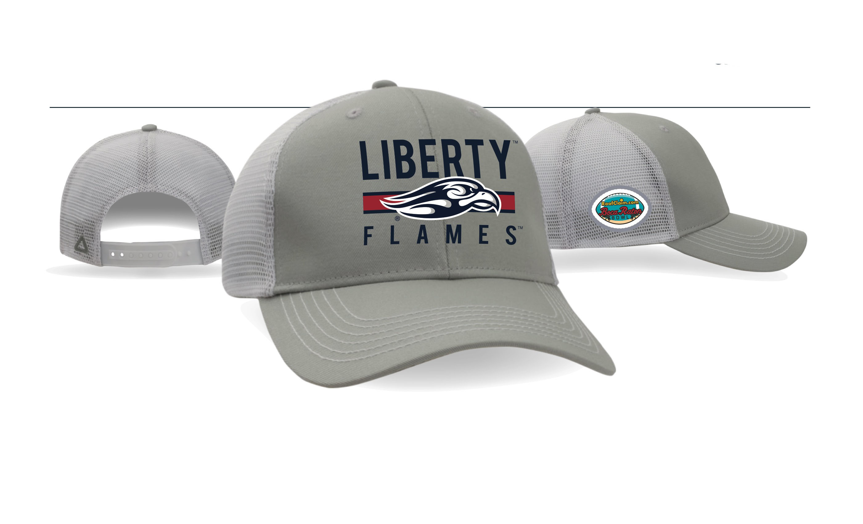 Liberty Embroidered Banner Trucker Cap-Boca Raton Bowl